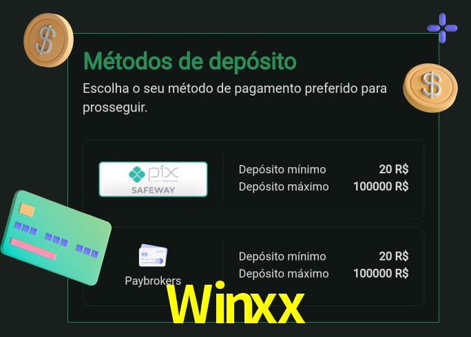 O cassino Winxx oferece uma grande variedade de métodos de pagamento